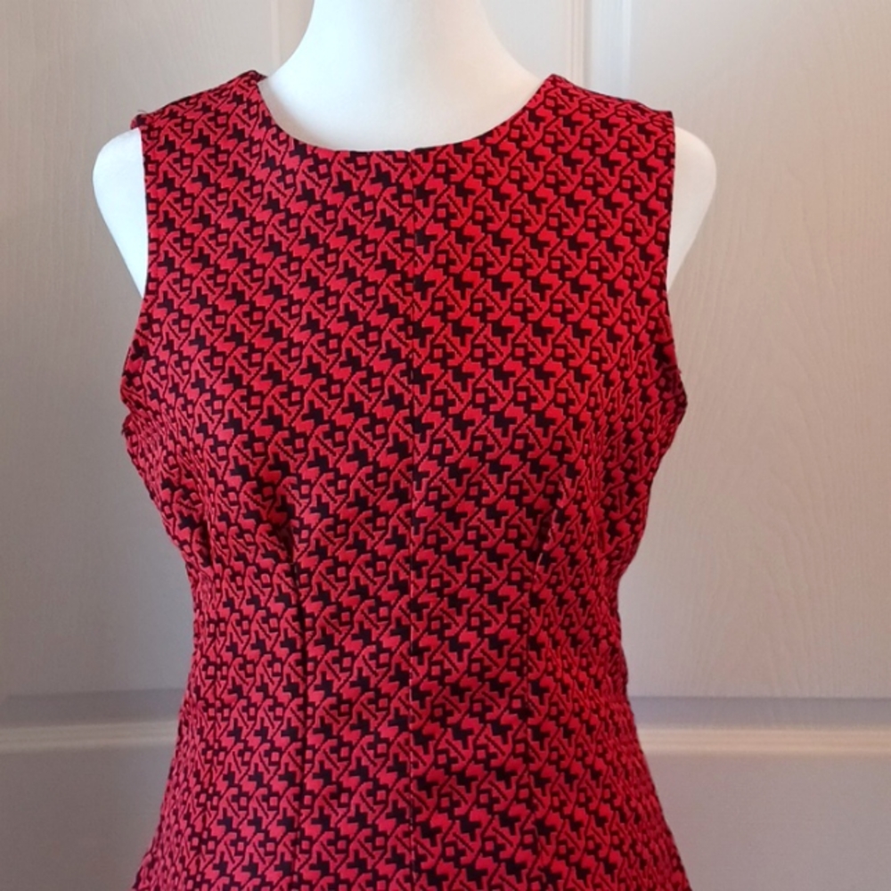 San Souci juniors red & black pattern mini-dress size L - Picture 2 of 9